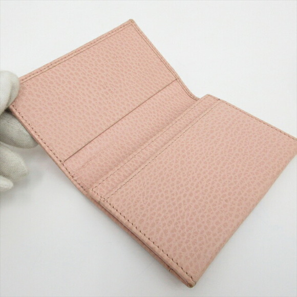 GUCCI Petit Marmont Card Case Holder Business Pink Leather - Picture 8 of 11